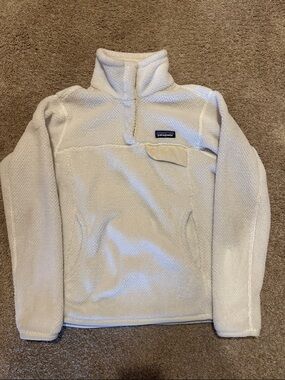 Patagonia Cream Sherpa Snap Pullover Fleece